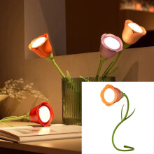 Lampe de lecture Roses – Rechargeable par USB, lampe fleur flexible avec 3 couleurs et intensité lumineuse réglable en continu, compatible avec
