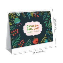 2026-2027 Spiral Round Flip Desk Calendar, 18-Month Thick Paper with Notes, Durable Base — Compatible with Office & Home