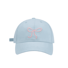 Pink Baseball Cap with Embroidered Bow Design for Women and