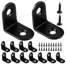 20pcs Corner Brackets L Brackets Cabinet Shelf Brackets L-shaped Right Angle Bracket