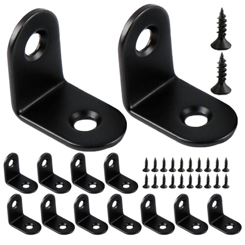 20pcs Corner Brackets L Brackets Cabinet Shelf Brackets L-shaped Right Angle Bracket