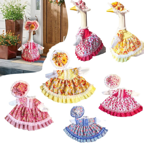 Blue Rose Goose Outfit with Hat 41x28cm 2 pcs 1