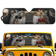 Giraffe opvouwbaar zonnescherm voor de voorruit van de Jeep Wrangler JK/JKU/JL/JLU (1997-2023) & Gladiator JT (2020-2023), UV-werend, compatibel met