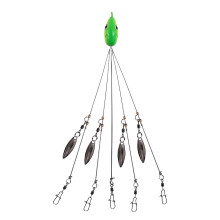 5-Arm Castable Baitfish Rig – Premium Umbrella Fishing Rig with Snap Swivels, Compatible with Bass, Trout & Saltwater