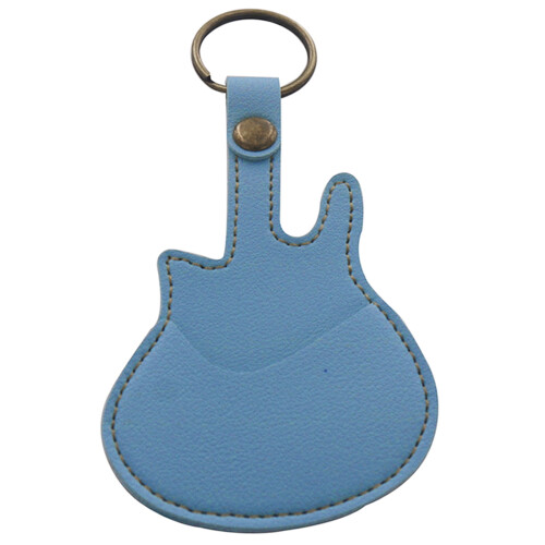 Guitar Picks Holder Case PU Leather with 3 Picks and Keyring 2