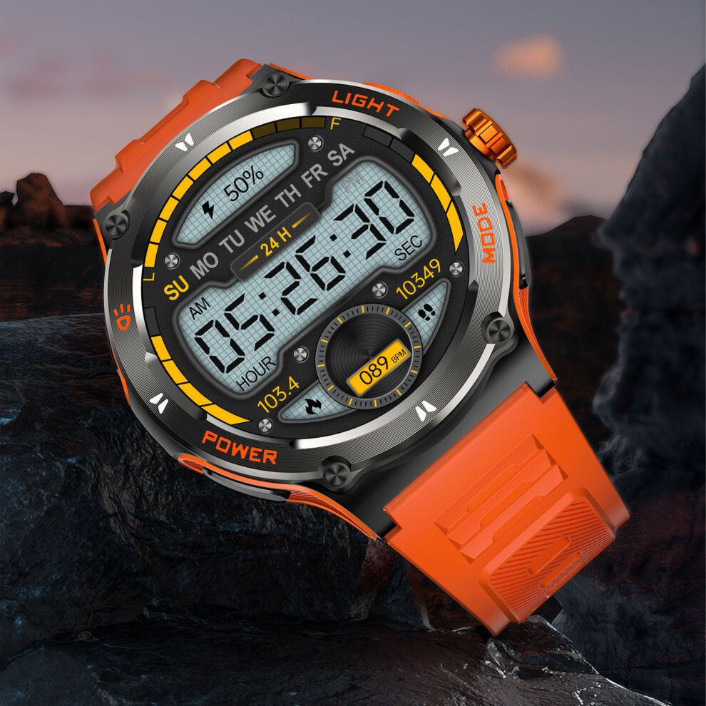 Smart Watch 1.53 Inch Touchscreen Water-Resistant Bluetooth Fitness Orange 4361387639105