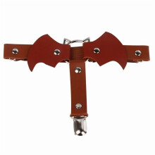 Women Leather Bat Garters Punk Rock Rivet Leg Elastic Garter Suspender 2pcs
