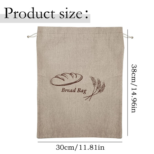 Bolsa de lino para pan de masa madre – Reutilizable, transpirable, 2