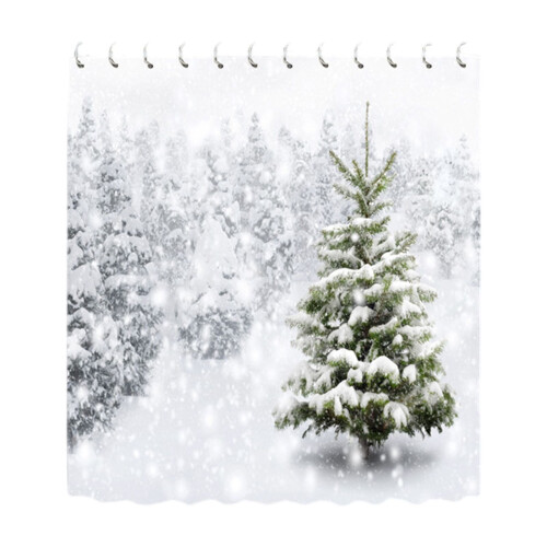 Winterbos Kerst Douchegordijn Waterdicht 72x72 1