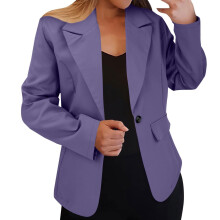 Women's Classic Single Button Blazer – Professional Long Sleeve Work Jacket, Tailored Fit, Lightweight Office Suit Coat