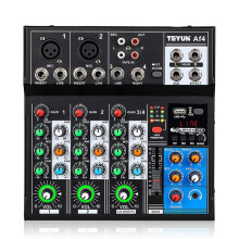 TEYUN AF4 Mengpaneel Analoge Consoles Gecombineerd met Digitale Geluidskaarten  USB-Weergave 4-Kanaals Audio-Ingang EU Stekker