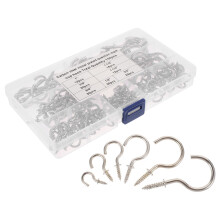 150-Piece Screw Hook Assortment Kit with Nickel Plating for Indoor and Outdoor Use, Ideal for Kitchen Utensils and More
