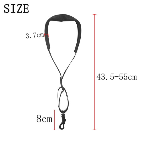 Adjustable Saxophone Shoulder Strap Black Lint 1Pack 2.2x1.5x0.8in 1