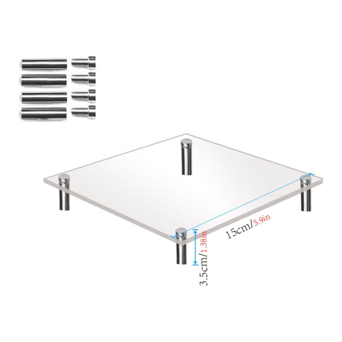 Baking Sheet,Clear Acrylic Cake Display Stand Square Metal Support Shelf 2