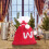 Christmas Knit Drawstring Gift Bag Red White Santa Sack 4