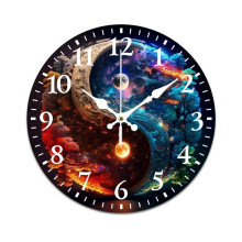 Nebula Pattern Retro Mute Wall Clock – Battery Powered, Compatible with Home, Living Room, Kitchen & Office Decor