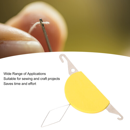 10pcs Yellow 3-in-1 Needle Threader, Portable Craft Tool 6.75cm 2