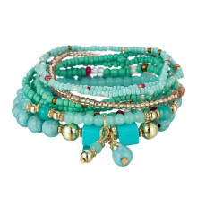 Beaded Bracelet Bohemian Multi-Layer Design Anklet Electroplated Women's Accessory