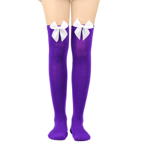 Women's Knee-High Socks Purple One Size 1