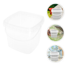 Clear Paint Pail Plastic Bucket with Lid PP Food Storage General Users Outdoor Use 1Pcs