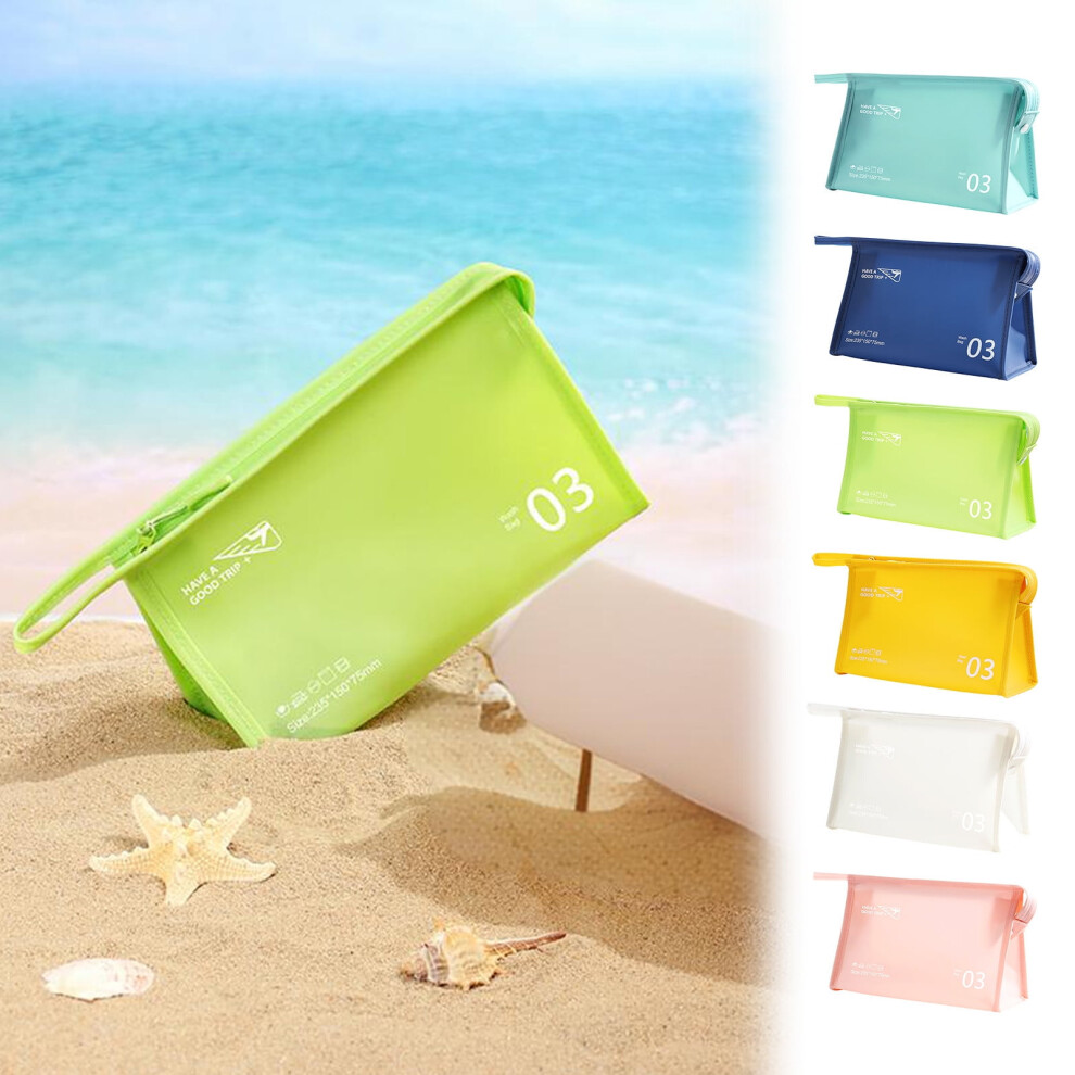 Blue Plastic Jelly Storage Bag, 1Pc, Waterproof Pvc Cosmetic Bag For Makeup/Toiletries/Travel Â