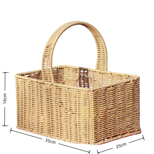Picknickkorg utomhus vävd rotting matförvaring 1 set 2