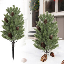 Artificial Cedar Topiary Trees – Realistic Outdoor/Indoor Decor with Ground Spike, Compatible with Christmas Party, Porch, Garden & Patio