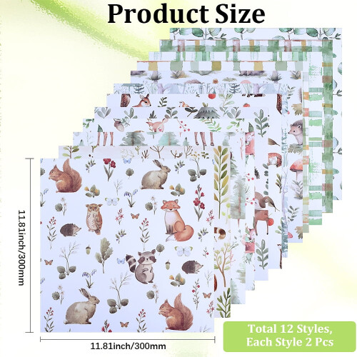 Vintage Scrapbook Paper Pads Squirrels Fawns Hedgehogs 1