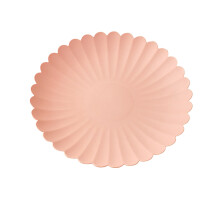 Daisy Dinner Plastic Plates 9 Inch Round Reusable Scalloped Daisy Plates Dessert Dishes for Birthday Wedding Party Decoration(Pink)