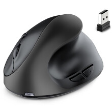 Rechargeable Dual Mode USB 2.4G Wireless + Mouse Vertical Ergonomic Optical Mice for Computer Notebook Black