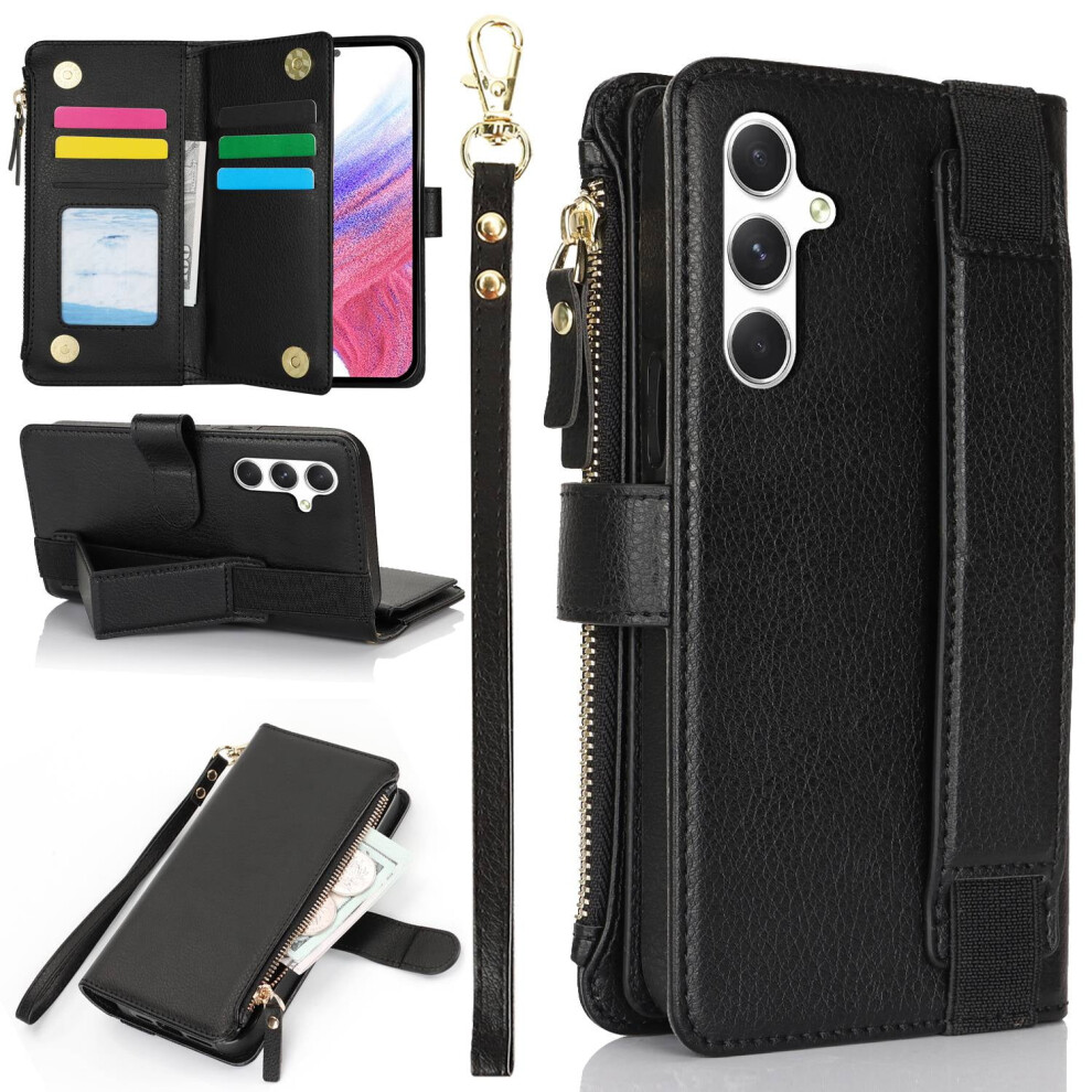 Magnetic Leather Wallet Case With Card Holder, Compatible With Samsung Galaxy A55/A54/A15/A14/A73/A72/A71/A53/A52/A51/A13 9341593703789