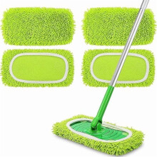 Housse de balai plate lavable et réutilisable, en microfibre ultra-absorbante pour sols durs – Compatible avec les balais [Marque]