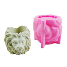 Lion-Head Concrete Silicone Pot Mold Succulent Flowerpot Clay Cement Plaster Molds DIY Home Garden Flower Pots Mould