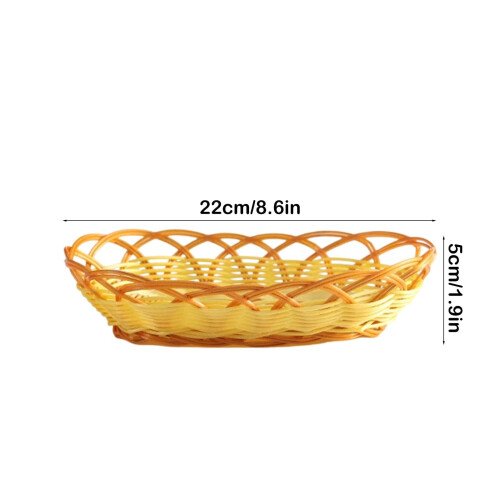 Handwoven Oval Wicker Bread Basket Brown 1 pcs 2