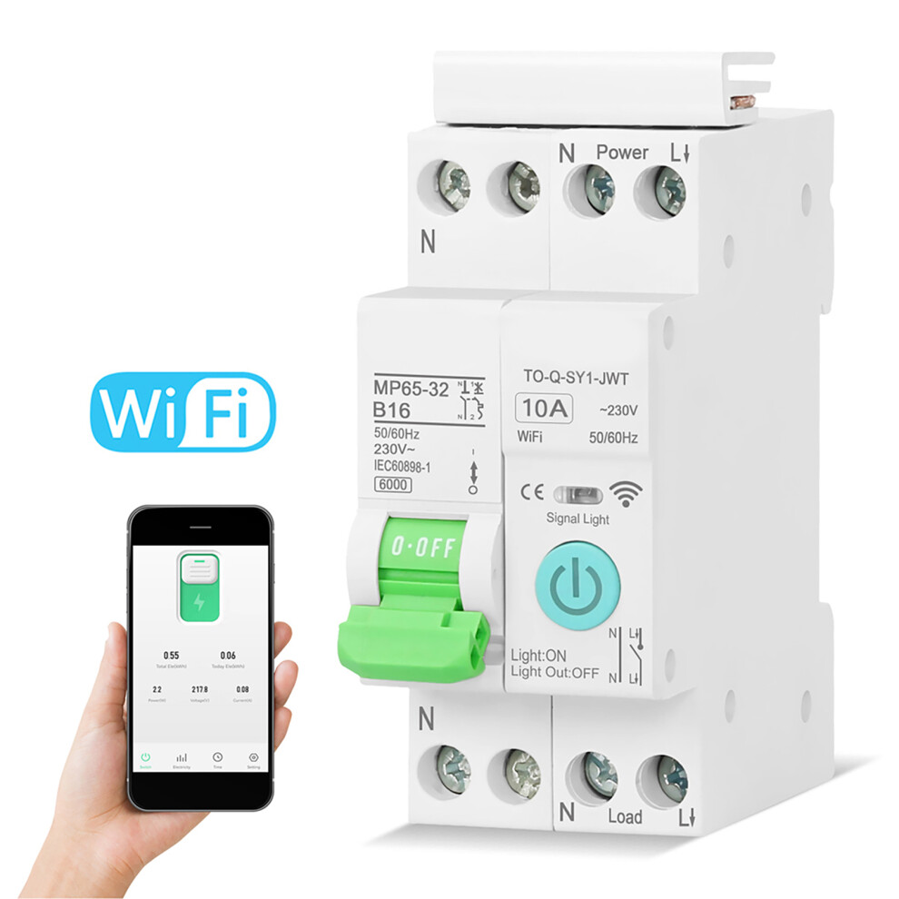 Smart Wifi Circuit Breaker, 1P 10A/16A/25A/32A, 82Mm, Black/White 5061387640345
