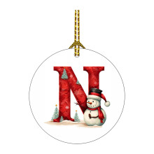 MoreHome 26-Letter Red & White Christmas Ornaments, Tree Pendant Decor, Xmas Hanging Party Supplies