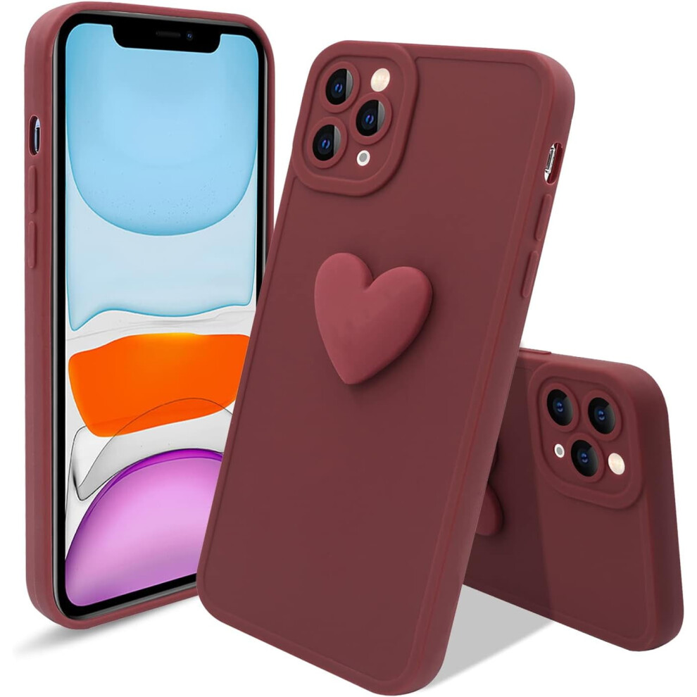 Cute Heart Tpu Case For Iphone 11 Pro (5.8") Â Soft, Camera-Protective, Compatible With Iphone 11 Pro Red 9180333272617