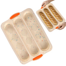 Opruiming! Flexibele siliconen baguettevorm, 33 x 23 cm, antiaanbaklaag met 3 lagen, herbruikbaar, ovenbestendig, geschikt voor standaard ovens.