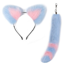 Ears Headband and Faux Tail Keychain Elegant Cosplay Accessories Stylish Pendant for Handbag Backpack Decoration