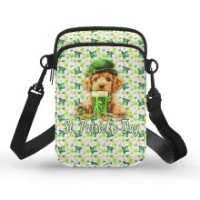 Bierhund-Grafikdesign mit Reißverschluss-Umhängetasche, Polyester-Umhängetasche für Damen