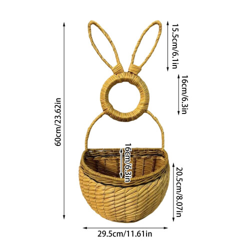 Easter Bunny Wall Hanging Basket – Hand-Woven Wicker, 30 2