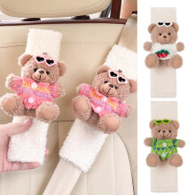 Car Seat Belt Shoulder Protector Plush Cartoon Cover 2 pcs