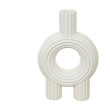 White Ceramic Vase Decor, Stripes Modern Decorative Vase,Gift for Birthdays and Special Occasions-E