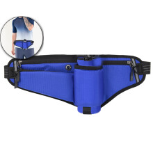 Adjustable Hydration Running Belt Bag with Foldable Water Bottle Holder, Water Resistant Pouch for Marathon, Jogging, Cycling, Biking, Hiking