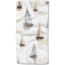 Sailboat Hand Towels The Summer Beach Surfing The Ocean Sailboat Soft Hand Towel for Bathroom Kitchen Yoga Gym Decorative Towels 15"X30"