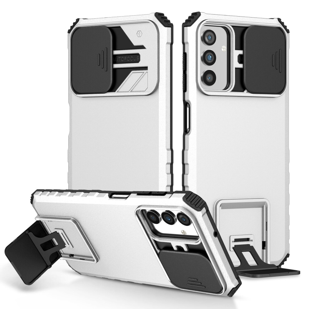 Slide Lens Cover Case With Kickstand For Compatible With Samsung Galaxy A16 5G Â Heavy Duty Shockproof Rugged Case, White 9341593704847