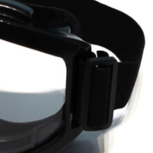 Staubdichte transparente Schutzbrille 18x8x3mm schwarzer Rahmen, 200g