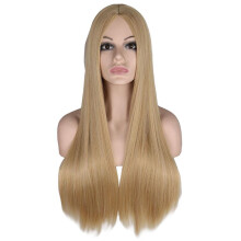 Perruque longue et lisse en cheveux synthétiques pour adulte, idéale pour les fêtes à thème d'Halloween et les célébrations festives.