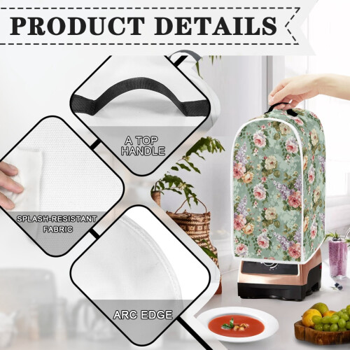 Κάλυμμα σκόνης μπλέντερ Floral1Pcs από πολυεστέρα, αδιάβροχο για γυναίκες 2