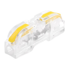 Kompaktné pákové konektory Nineleaf Conductor, 28-12AWG, 1 vstup-1 výstup, žlté, 1,55x0,35x0,57", kompatibilné so štandardnými obvodmi